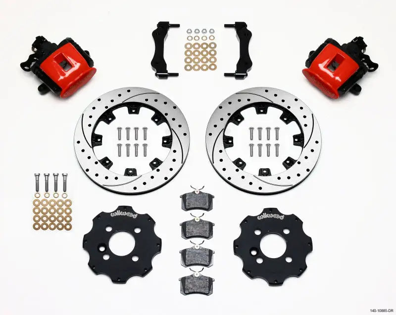 Wilwood Combination Parking Brake Rear Kit 11.75in Drilled Red Mini Cooper - Truck & Automotive