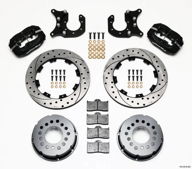 Wilwood Wilwood Forged Dynalite P/S Rear Kit Drilled Rotor Ford 8.8 w/2.5in Offset-5 Lug