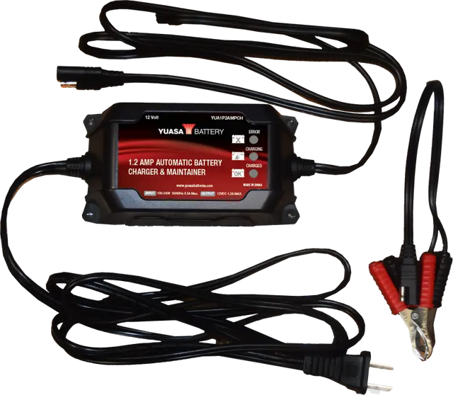 YUASA YUA1P2AMPCH 1.2 Amp Charger & Maintainer (12v)