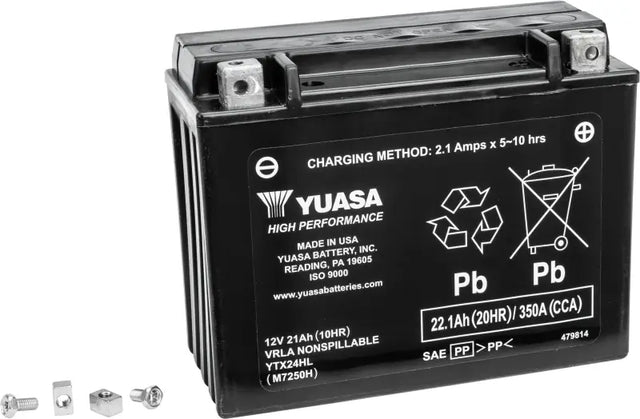 YUASA YUAM7250H Battery Ytx24hl Sealed Factory Activated