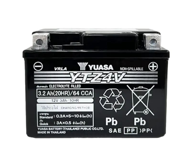 Yuasa YTZ4V Maintenance Free AGM 12 Volt Battery - Yuasa Battery