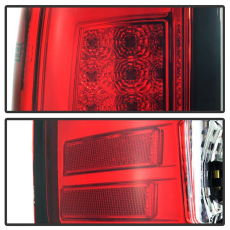 Spyder 07-13 GMC Sierra 1500 V2 Light Bar LED Tail Lights - Red Clear (ALT-YD-GS07V2-LBLED-RC) 