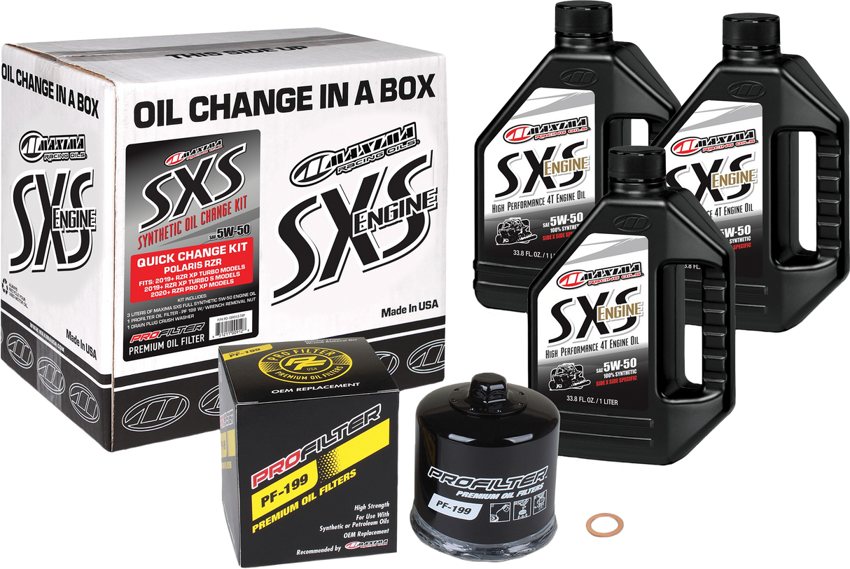 MAXIMA Sxs Quick Change Kit 5w 50 With Black Oil Filter