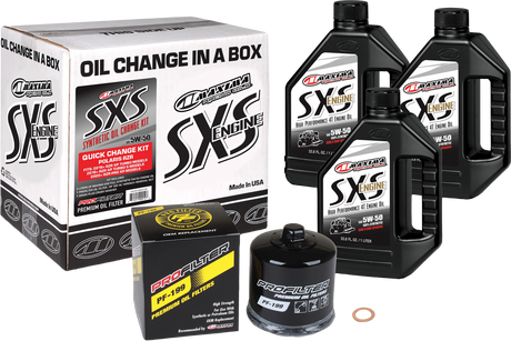 MAXIMA Sxs Quick Change Kit 5w 50 With Black Oil Filter