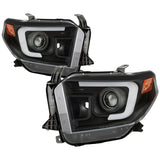 Spyder 14-17 Toyota Tundra(SR/SR5) Light Bar Projector Headlights - LED - Black PRO-YD-TTU14AP-BK