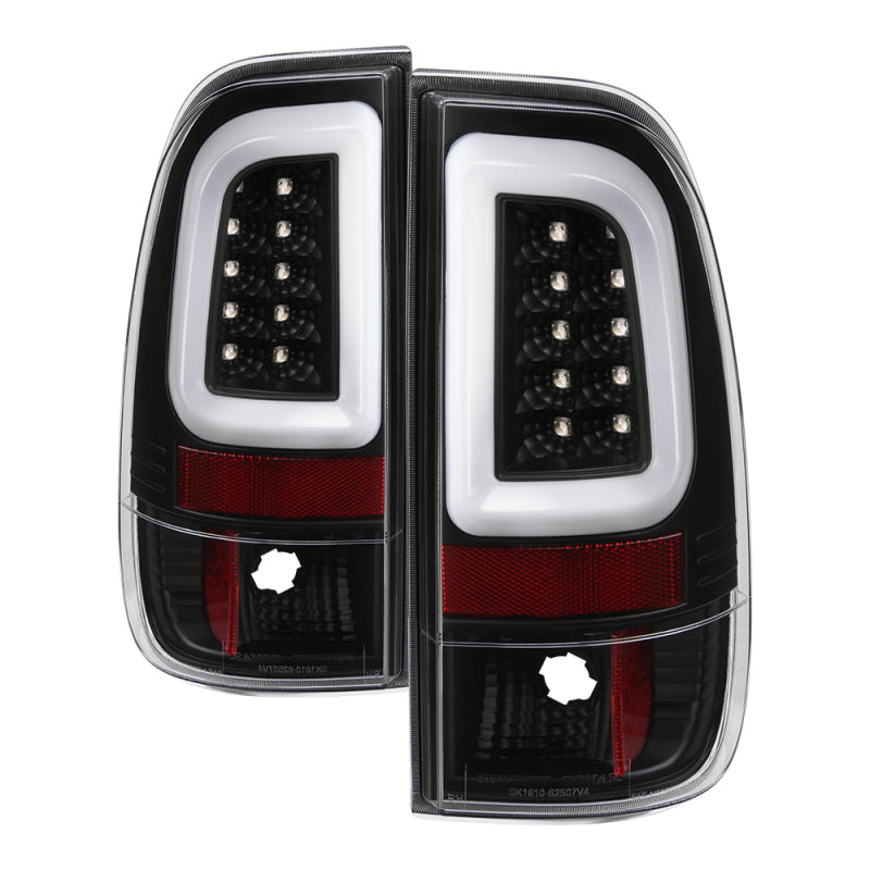 Spyder 97-03 Ford F150 Stylsd. F250/350 V3 Light Bar LED Tail Lights - Blk ALT-YD-FF15097V3-LBLED-BK 