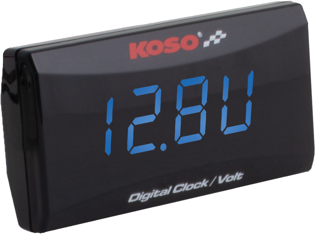 Super Slim Clock / Volt Meter Blue Display 