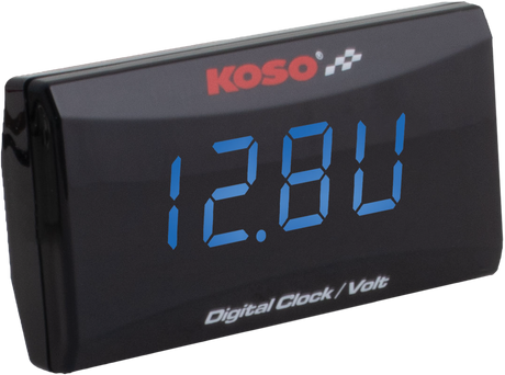 Super Slim Clock / Volt Meter Blue Display 