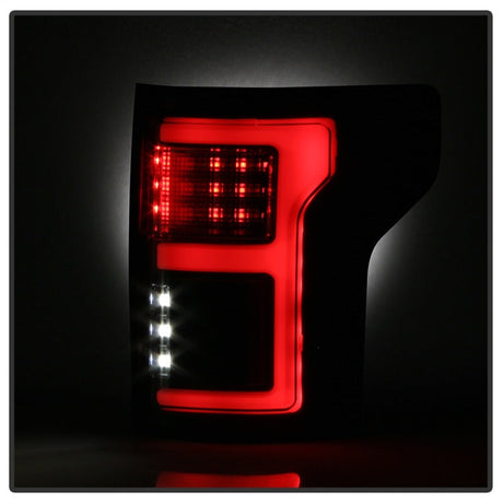 Spyder 15-18 Ford F-150 LED Tail Lights (w/Blind Spot) - Black Smoke (ALT-YD-FF15015BS-LBLED-BSM) 