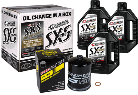 MAXIMA Sxs Quick Change Kit 5w 50 With Black Oil Filter for Powersports