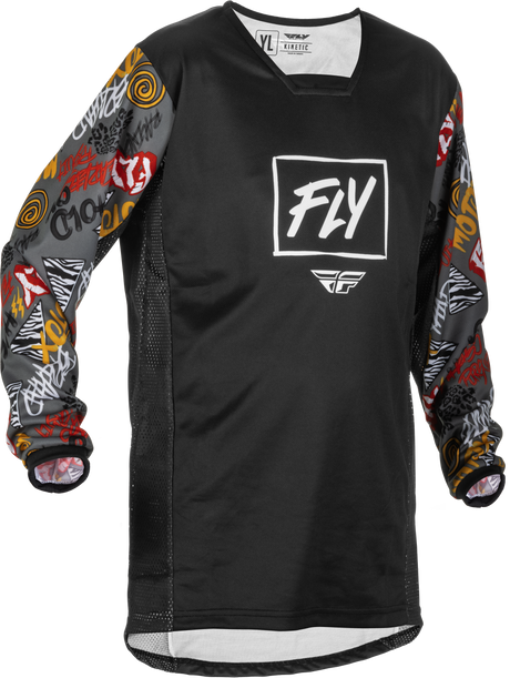 Fly Racing Fly Racing 375-425YL Youth Kinetic Rebel Jersey Black/Grey Yl