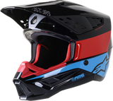 ALPINESTARS S M5 Bond Helmet Black/Red/Cyan Glossy Md