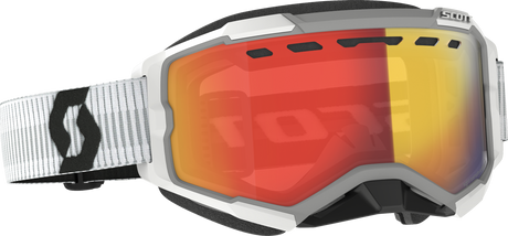 278604-0002341 Scott Fury Goggle Snow Cross Ls White W/Red Chrome 