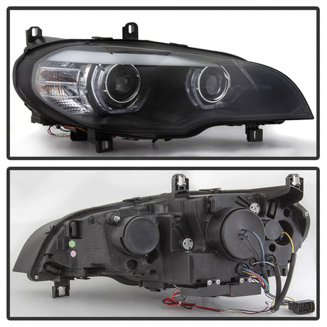 Spyder 07-10 BMW X5 E70 (HID Models Only) Projector Headlights - Black PRO-YD-BMWE7007-AFSHID-BK 