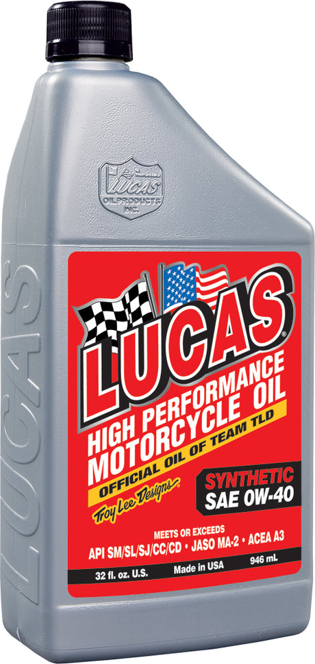 10718 Lucas Synthetic High Performance Oil 0W-40 1Qt 