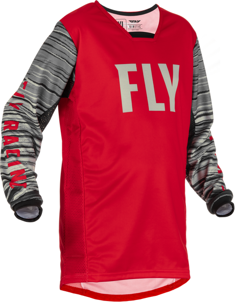 Fly Racing Fly Racing 375-527YX Youth Kinetic Wave Jersey Red/Grey Yx