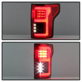 Spyder 15-18 Ford F-150 LED Tail Lights (w/Blind Spot) - Red Clear (ALT-YD-FF15015BS-LBLED-RC) 