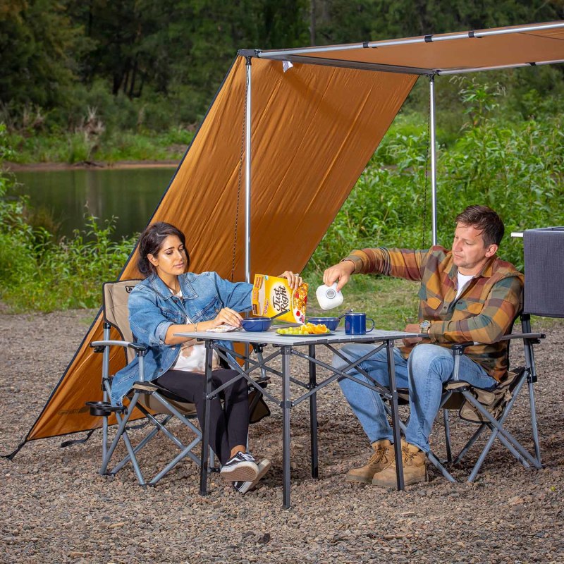 ARB Aluminum Camp Table 33.8X27.5X27.5in, perfect for RV, automotive, powersports, off-road and marine adventures. Ideal for truck accessories, interior, truck bed, rv parts, apparel, helmets, racing, riding, and bmx enthusiasts.