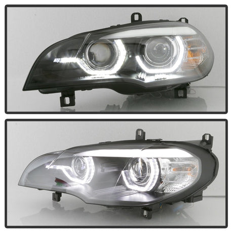 Spyder 07-10 BMW X5 E70 (HID Models Only) Projector Headlights - Black PRO-YD-BMWE7007-AFSHID-BK 