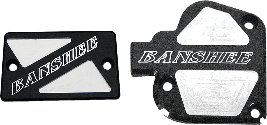 TSET1-BBLK Throttle & Brake Cover Set Black Logo Banshee 