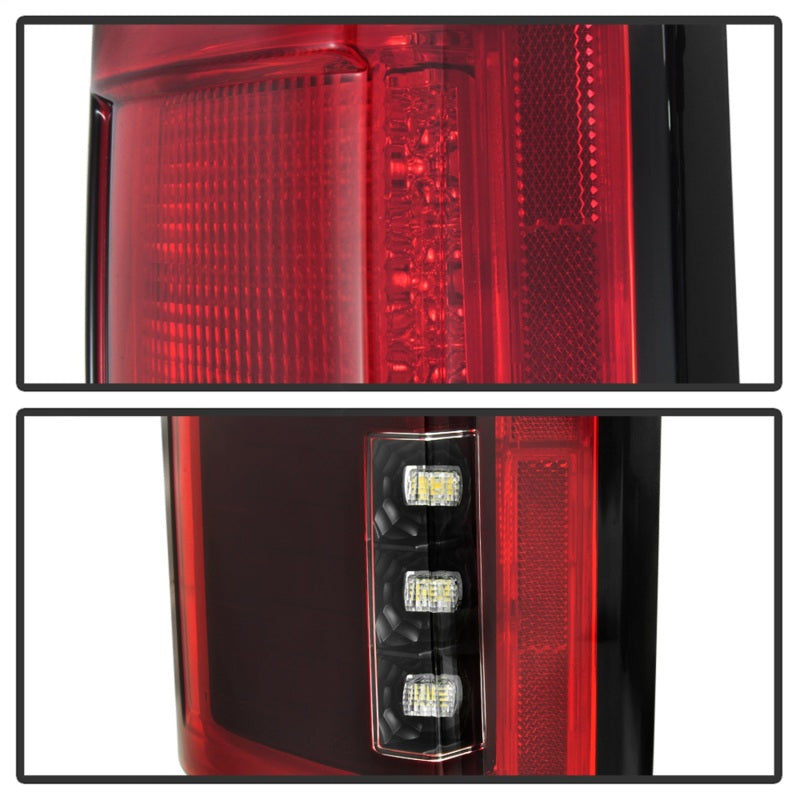 Spyder 15-18 Ford F-150 LED Tail Lights (w/Blind Spot) - Red Clear (ALT-YD-FF15015BS-LBLED-RC) 