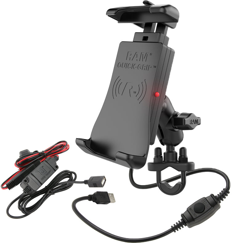 RAM RAM-B-149Z-A-UN14W-V Wireless Charging H Bar Mount Quick Grip