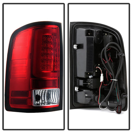 SPYDER Spyder 07-13 GMC Sierra 1500 V2 Light Bar LED Tail Lights - Red Clear (ALT-YD-GS07V2-LBLED-RC)