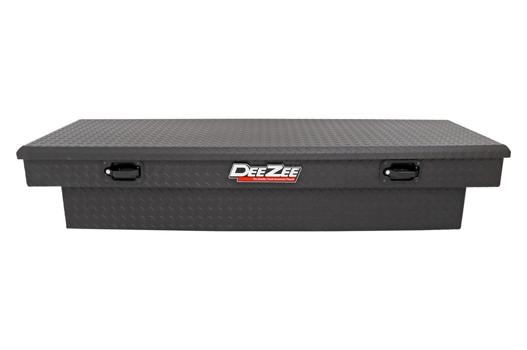 Tool Box Crossover Standard; Single Lid; Diamond Tread; Black Textured Powder Coated Aluminum; 69-3/4 Inch Length x 20 Inch Width x 12.2 Inch Height; 8.4 Cubic Foot Capacity; With Pull Handles