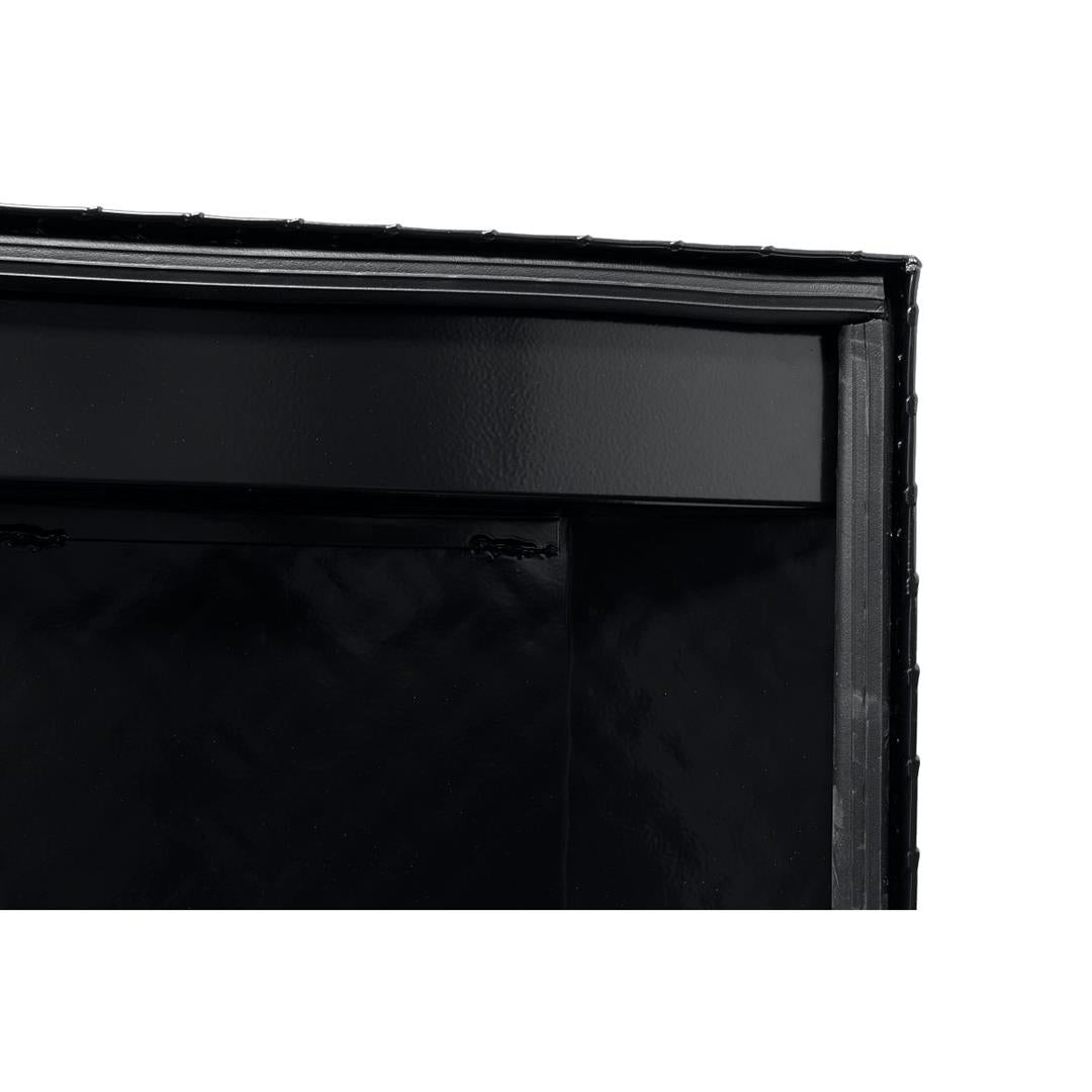 Tool Box Crossover; Single Lid; Powder Coated; Gloss Black; Aluminum; 72 Inch Length x 24 Inch Height x 20-1/2 Inch Width; 14.2 Cubic Feet Capacity