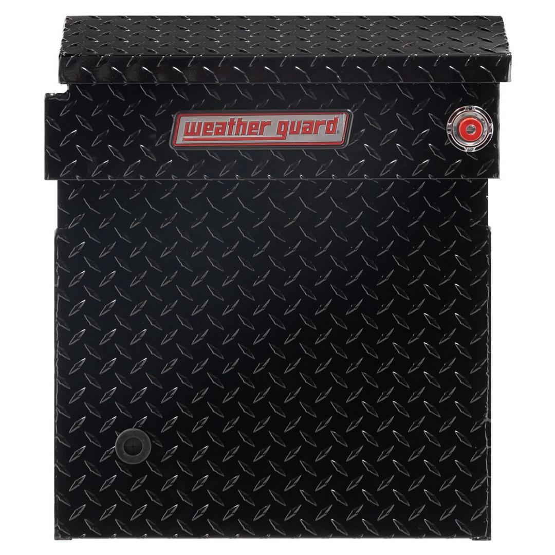 Tool Box Crossover; Single Lid; Powder Coated; Gloss Black; Aluminum; 72 Inch Length x 24 Inch Height x 20-1/2 Inch Width; 14.2 Cubic Feet Capacity