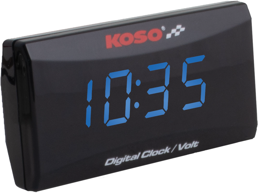 KOSO Super Slim Clock / Volt Meter Blue Display