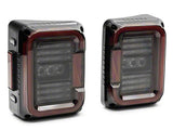 Raxiom 07-18 Jeep Wrangler JK Axial Series LED Halo Tail Lights- Black Housing (Dark Smoked Lens)