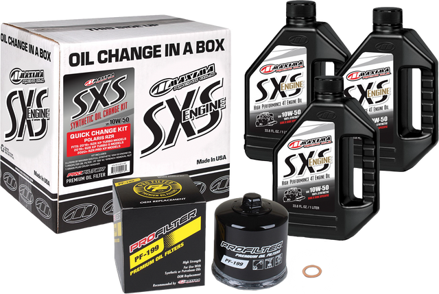 MAXIMA Sxs Quick Change Kit 10w 50 With Black Oil Filter