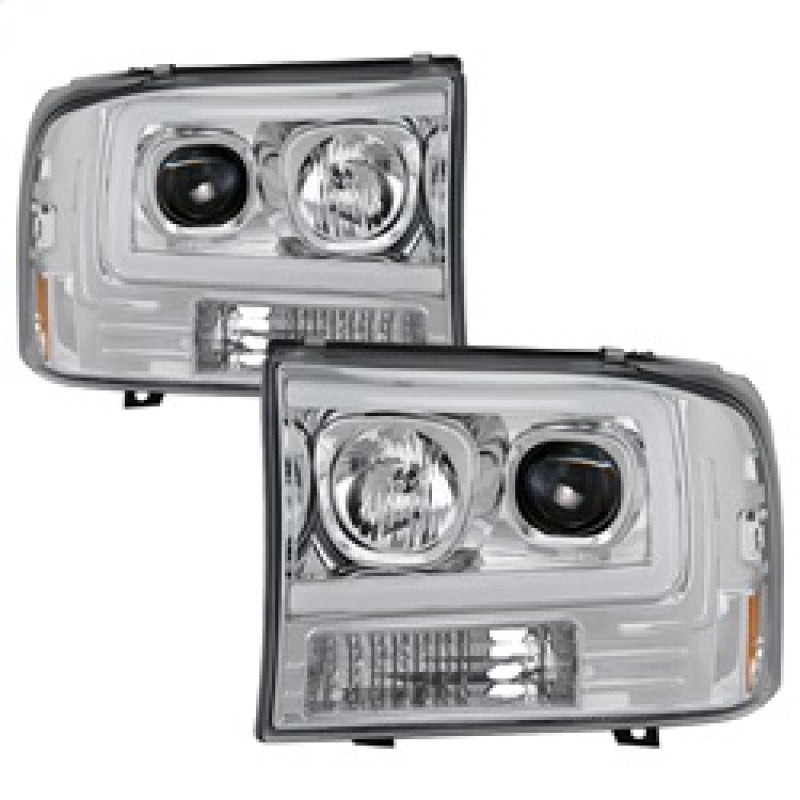 Spyder 99-04 Ford F-250 Super Duty Light Bar Projector Headlights - Chrome (PRO-YD-FF25099V2-LB-C) 