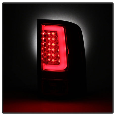 Spyder 07-13 GMC Sierra 1500 V2 Light Bar LED Tail Lights - Red Clear (ALT-YD-GS07V2-LBLED-RC) 