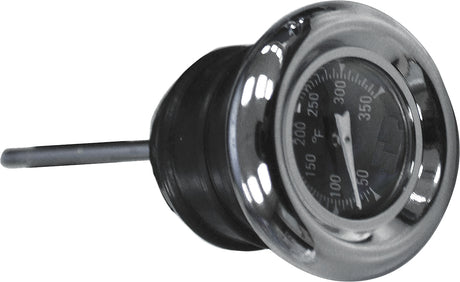 03-0091 Oil Temp Gauge 2 3/4" Dipstick with Black Face, measures 50-350°F.