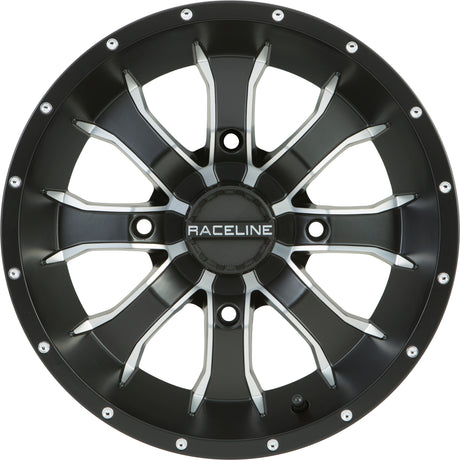 RACELINE Mamba Wheel 14x7 4/156 4+3 (+5mm) Blk/Machined for Powersports