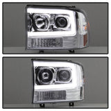 Spyder 99-04 Ford F-250 Super Duty Light Bar Projector Headlights - Chrome (PRO-YD-FF25099V2-LB-C) 