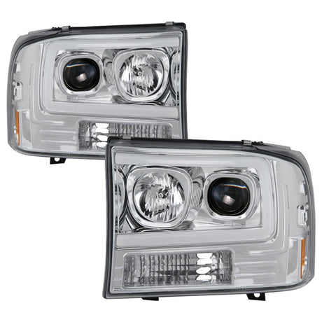 SPYDER Spyder 99-04 Ford F-250 Super Duty Light Bar Projector Headlights - Chrome (PRO-YD-FF25099V2-LB-C)