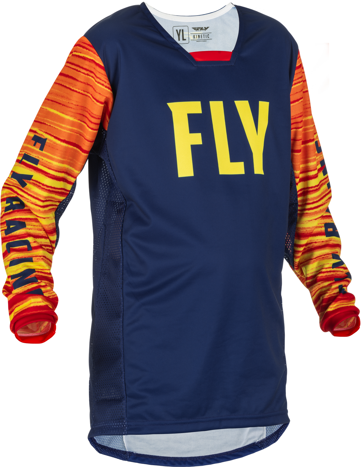 Fly Racing Fly Racing 375-526YL Youth Kinetic Wave Jersey Navy/Yellow/Red Yl