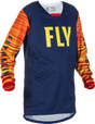 Fly Racing Fly Racing 375-526YL Youth Kinetic Wave Jersey Navy/Yellow/Red Yl