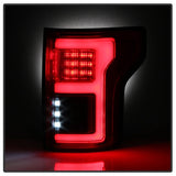 Spyder 15-18 Ford F-150 LED Tail Lights (w/Blind Spot) - Red Clear (ALT-YD-FF15015BS-LBLED-RC) 