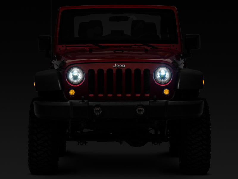 Raxiom 97-18 Jeep Wrangler TJ/JK Axial Series LED Daymaker Headlights- Chrome Housing (Clear Lens)