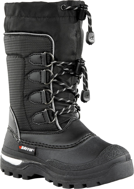 BAFFIN SNTR-Y026-BK1-12 Youth Pinetree Boots Black Sz 12