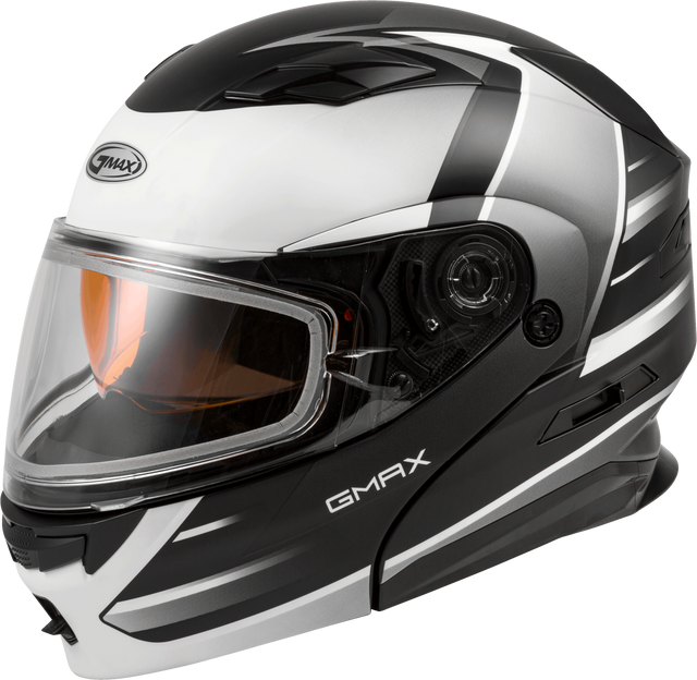 GMAX Md 01s Modular Snow Helmet Descendant Matte Blk/White 3x